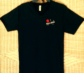 Unisex Paul Cotton V-neck Black T-shirt