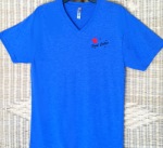 Blue Unisex Paul Cotton V-neck T-shirt